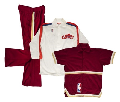 Cleveland Cavaliers Old Style Game Worn Warm-up Set of 2 Jackets and Pants